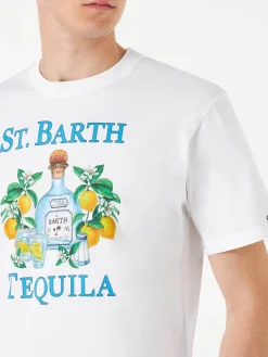 Herren-T-Shirt aus Baumwolle mit St. Barth Tequila-Aufdruck