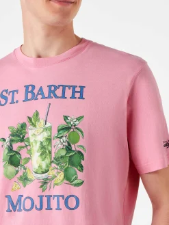 Herren-T-Shirt aus Baumwolle mit St. Barth Mojito-Aufdruck