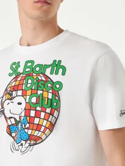 Herren-T-Shirt aus Baumwolle mit Aufdruck „St. Barth Disco Club“ und „Snoopy“ | SNOOPY – PEANUTS™ SONDEREDITION