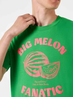 Herren-T-Shirt aus Baumwolle mit Wassermelonen-Print