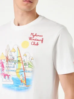 Herren-T-Shirt aus Baumwolle mit Mykonos-Aufdruck