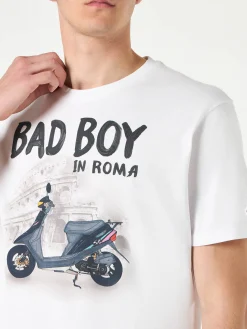 Herren-T-Shirt aus Baumwolle mit „Bad Boy in Roma“-Aufdruck