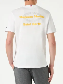Herren-T-Shirt aus Baumwolle mit Magnum Marine Saint Barth-Aufdruck