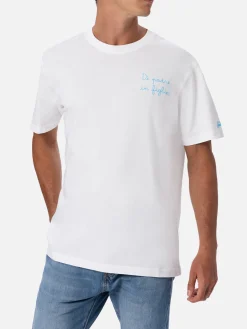 Herren-T-Shirt aus Baumwolle mit Di Padre in Figlio-Stickerei | SS LAZIO SONDERAUSGABE