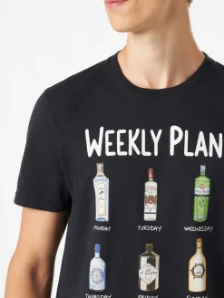 Herren-T-Shirt aus Baumwolle im Vintage-Stil mit Cocktail-Aufdruck