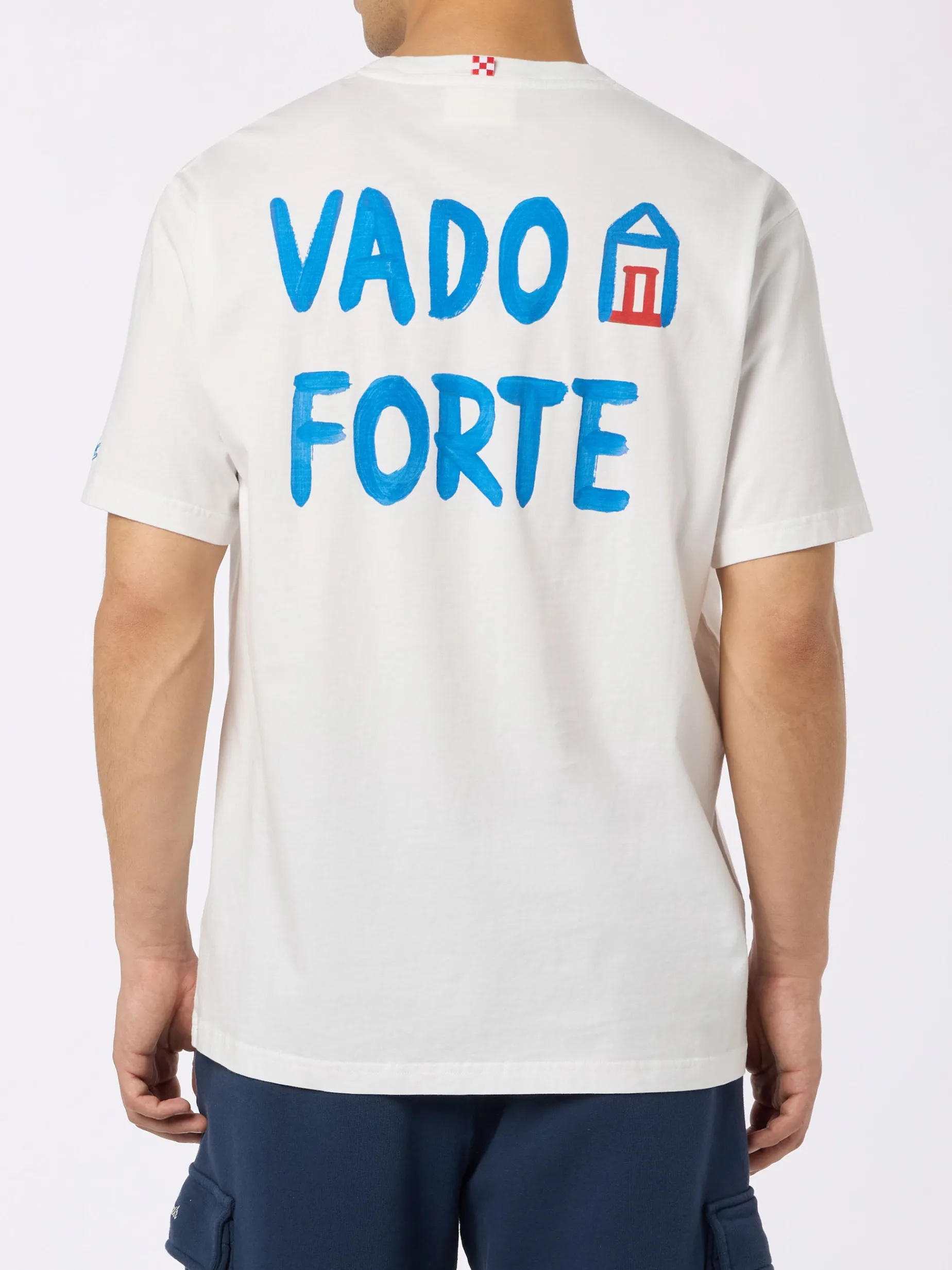 Herren-T-Shirt aus Baumwolljersey im klassischen Schnitt Portofino mit Vado a Forte-Aufdruck | ALLE BOE SPECIAL EDITION