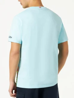 Herren-T-Shirt aus Baumwolle mit Saint-Barth-Postkartendruck