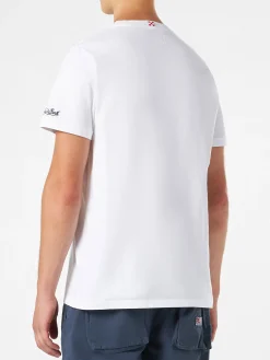 Herren-T-Shirt aus Baumwolle mit Motorradaufdruck
