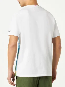 Herren-T-Shirt aus Baumwolle mit Capri-Postkartendruck
