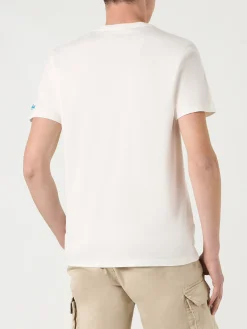 Herren-T-Shirt aus Baumwolle im Vintage-Stil mit St. Barth Padel Club-Aufdruck