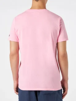 Herren-T-Shirt aus Baumwolle im Vintage-Look mit „Dami una Vespa e ti porto a St. Barth“-Aufdruck | VESPA® SONDEREDITION