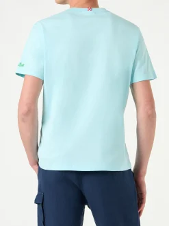 Herren-T-Shirt aus Baumwolle mit Mojito-Stickerei
