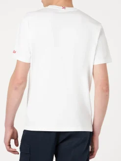 Herren-T-Shirt aus Baumwolle mit Aperol Spritz-Stickerei vorne | APEROL SONDEREDITION