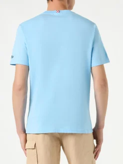 Herren-T-Shirt aus Baumwolle mit Mykonos-Vespa-Aufdruck | VESPA® SONDEREDITION