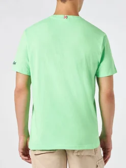 Herren-T-Shirt aus Baumwolle mit Spritz-Print