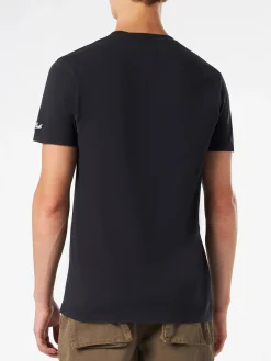 Herren-T-Shirt aus Baumwolle im Vintage-Stil mit Cocktail-Aufdruck