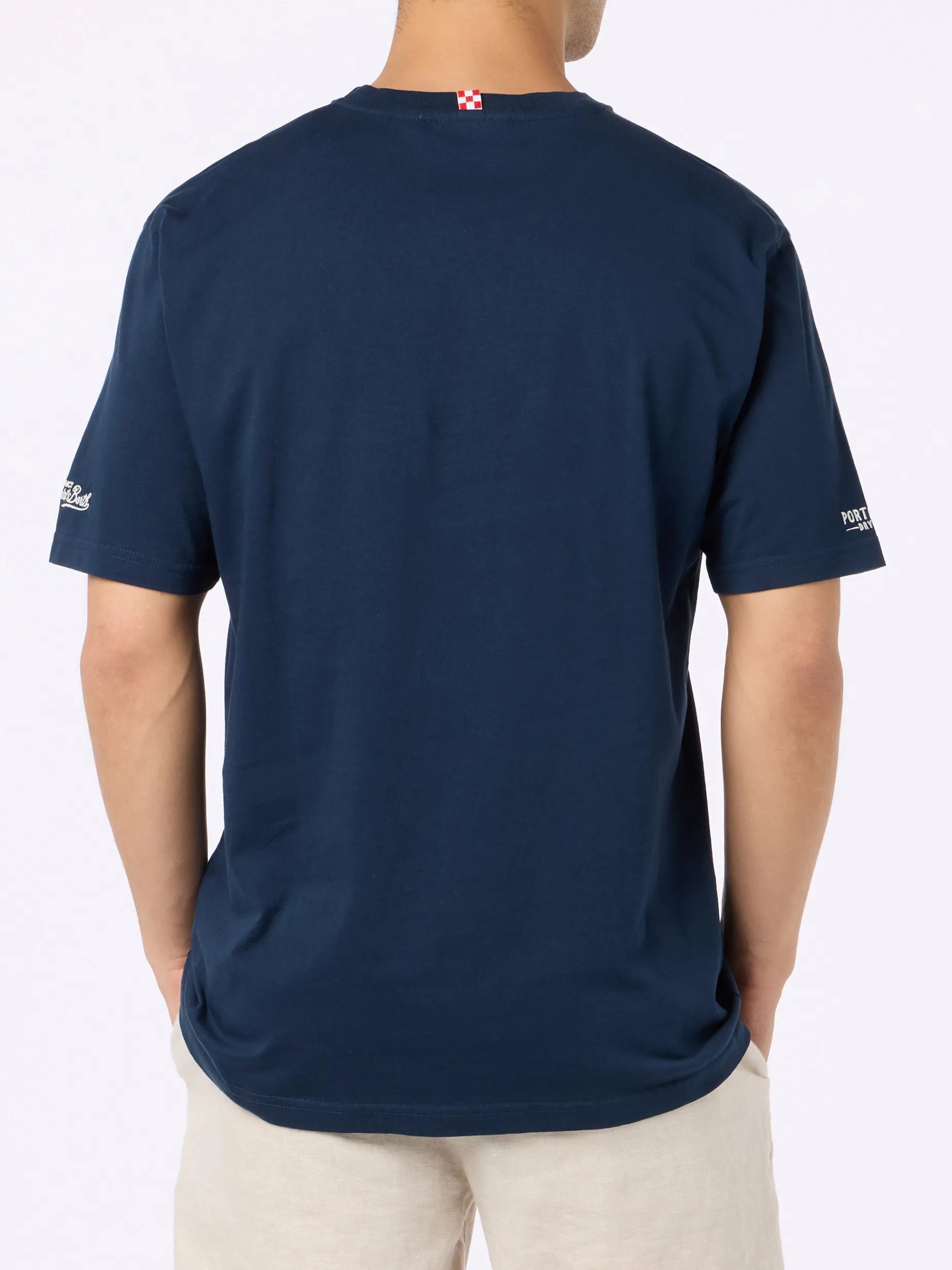 Herren-T-Shirt aus Baumwolle mit platziertem Portofino Bay Martini-Aufdruck | PORTOFINO DRY GIN SONDEREDITION