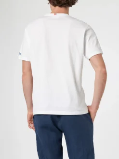 Herren-T-Shirt aus Baumwolle mit Panda-Print und italienischer Surfer-Stickerei | PANDA-SONDERAUSGABE