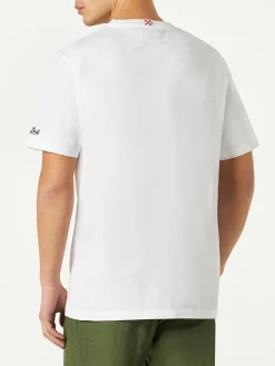 Herren-T-Shirt aus Baumwolle mit buntem Aufdruck