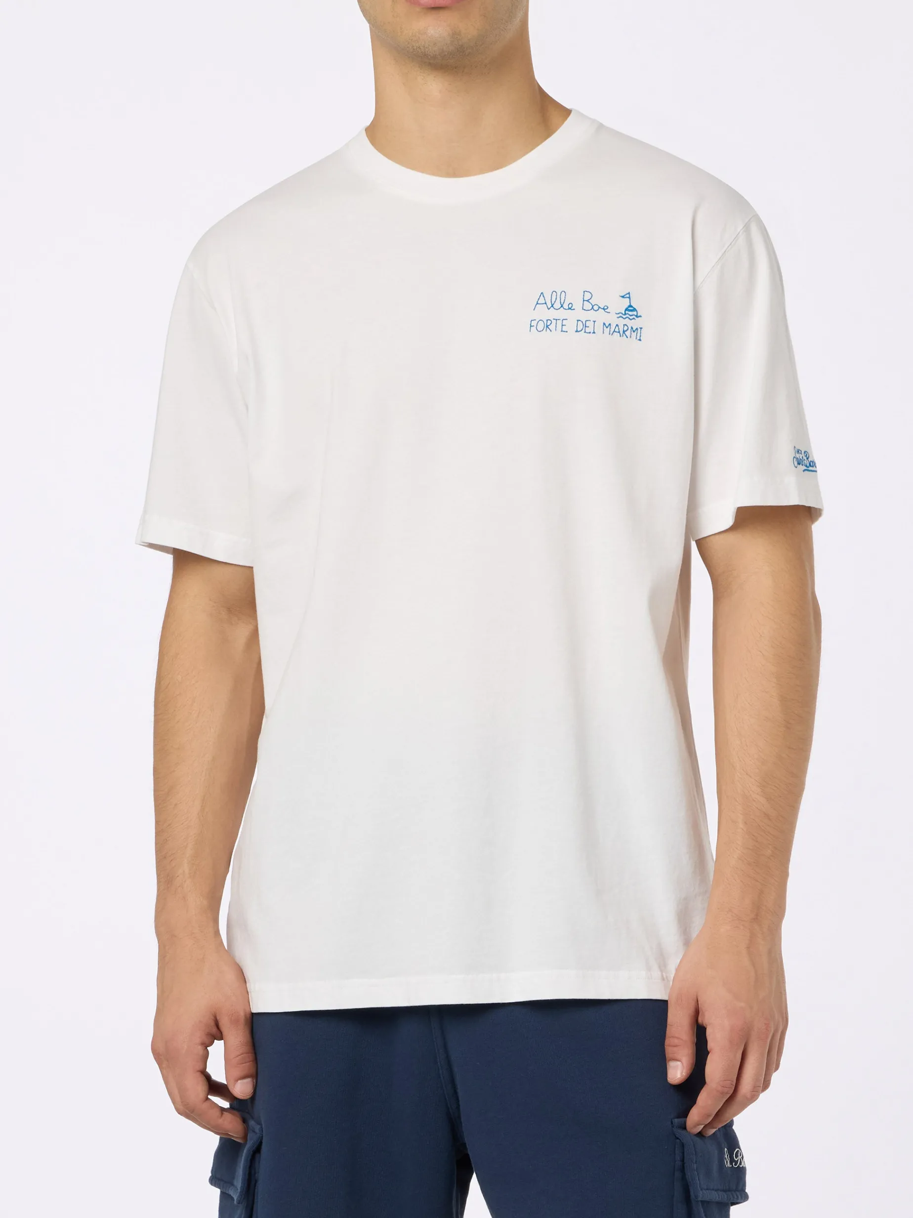 Herren-T-Shirt aus Baumwolljersey im klassischen Schnitt Portofino mit Vado a Forte-Aufdruck | ALLE BOE SPECIAL EDITION