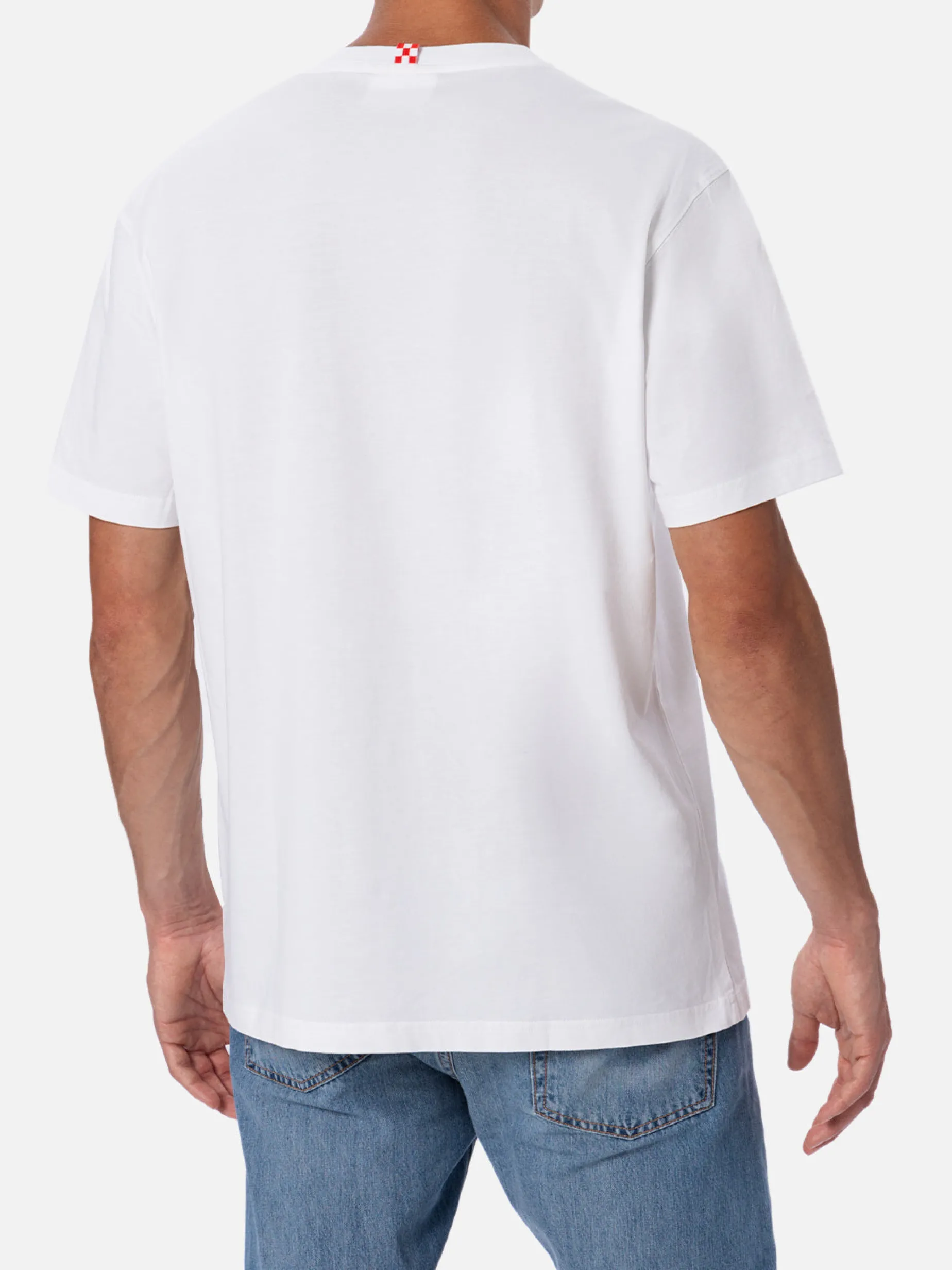 Herren-T-Shirt aus Baumwolle mit platziertem Fiat 500-Aufdruck und Stickerei | FIAT 500 SONDEREDITION