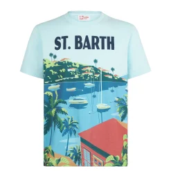 Herren-T-Shirt aus Baumwolle mit Saint-Barth-Postkartendruck