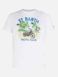Herren-T-Shirt aus Baumwolle mit Motorradaufdruck