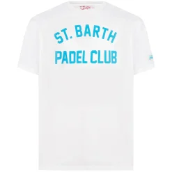 Herren-T-Shirt aus Baumwolle im Vintage-Stil mit St. Barth Padel Club-Aufdruck