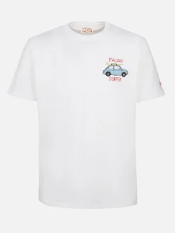 Herren-T-Shirt aus Baumwolle mit platziertem Fiat 500-Aufdruck und Stickerei | FIAT 500 SONDEREDITION