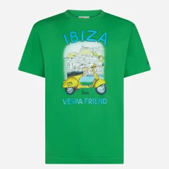 Herren-T-Shirt aus Baumwolle mit Ibiza-Vespa-Aufdruck | VESPA® SONDEREDITION