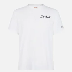 Herren-T-Shirt aus Baumwolle mit St. Barth-Surf-Print