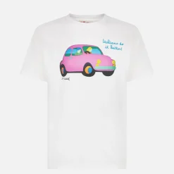 Herren-T-Shirt aus Baumwolle mit Lodola Car-Aufdruck | MARCO LODOLA ART SONDERAUSGABE