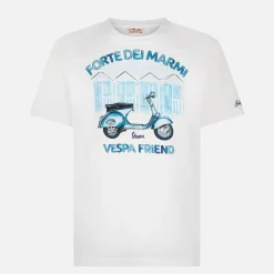 Herren-T-Shirt aus Baumwolle mit Forte dei Marmi-Vespa-Friend-Aufdruck | VESPA® SONDEREDITION
