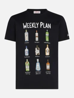 Herren-T-Shirt aus Baumwolle im Vintage-Stil mit Cocktail-Aufdruck