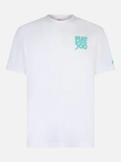 Herren-T-Shirt aus Baumwolle mit platziertem Spiaggina-Aufdruck auf Vorder- und Rückseite | FIAT 500 SONDEREDITION