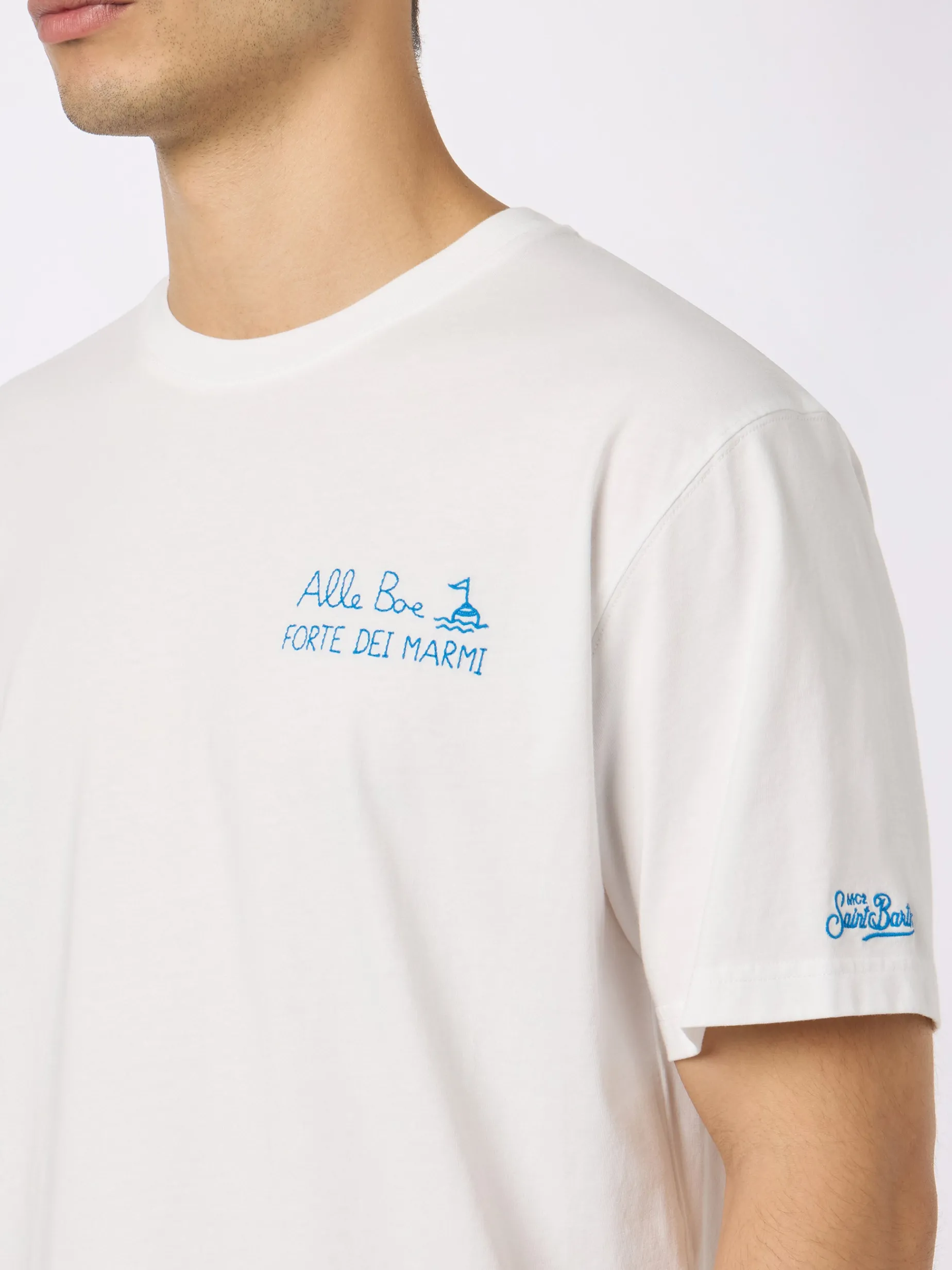 Herren-T-Shirt aus Baumwolljersey im klassischen Schnitt Portofino mit Vado a Forte-Aufdruck | ALLE BOE SPECIAL EDITION