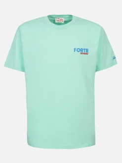 Herren-T-Shirt aus Baumwolle mit platziertem Forte dei Marmi-Postkartendruck