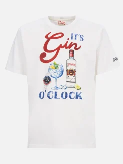 Herren-T-Shirt aus Baumwolle mit platziertem „It's Gin o'clock“-Aufdruck