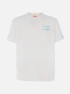 Herren-T-Shirt aus Baumwolle mit Di Padre in Figlio-Stickerei | SS LAZIO SONDERAUSGABE