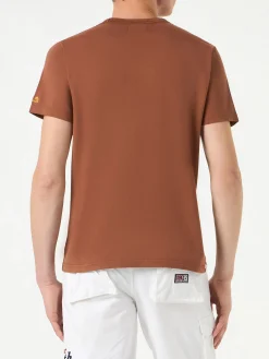 Herren-T-Shirt aus brauner Baumwolle