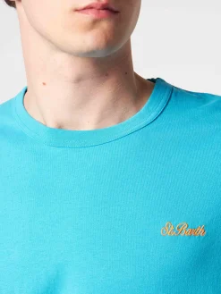 Herren-T-Shirt aus hellblauer Baumwolle
