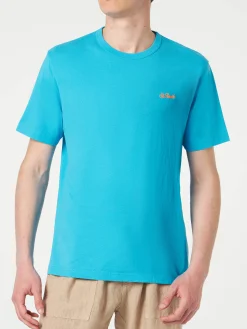 Herren-T-Shirt aus hellblauer Baumwolle