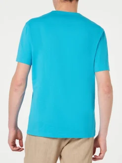 Herren-T-Shirt aus hellblauer Baumwolle