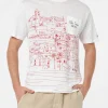 Herren-T-Shirt aus Leinenjersey Ecstasea mit platziertem „Ibiza“-Aufdruck und gestickter Tasche
