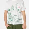Herren-T-Shirt aus Leinenjersey Ecstasea mit platziertem Capri-Aufdruck und gestickter Tasche