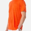 Herren-T-Shirt aus orangefarbenem Leinenjersey