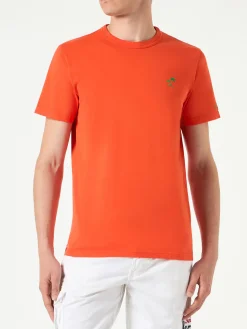 Herren-T-Shirt aus orangefarbener Baumwolle