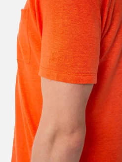 Herren-T-Shirt aus orangefarbenem Leinenjersey