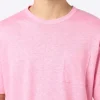Herren-T-Shirt aus rosafarbenem Leinen-Jersey Ecstasea mit Tasche