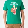 Herren-T-Shirt aus schwerer Baumwolle mit „Homer Simpson Merry Christmas“-Aufdruck | DIE SIMPSONS-SONDERAUSGABE